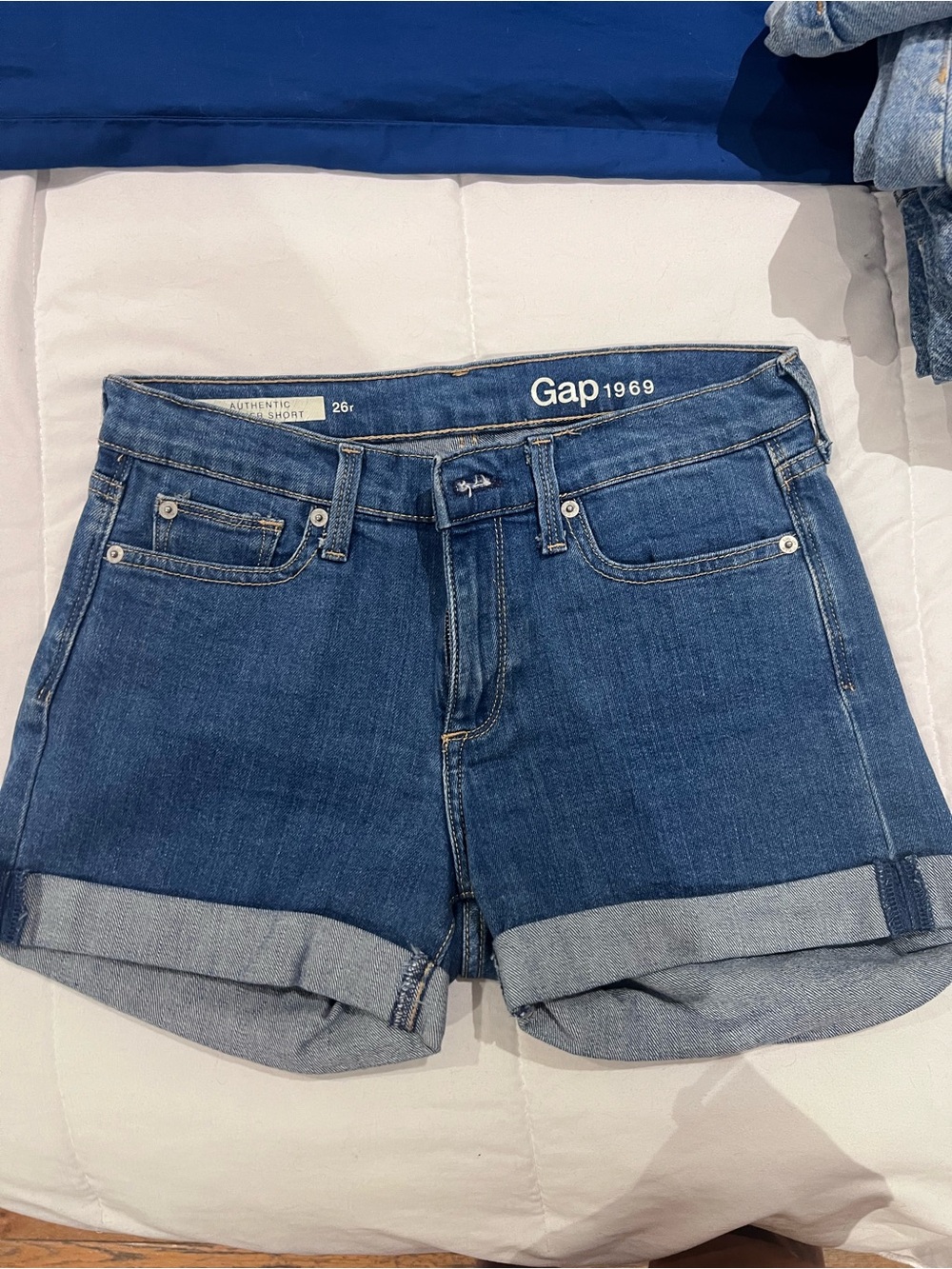 GAP Blue Cuffed Denim Shorts